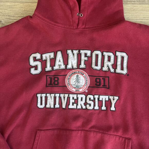 Embroidered Stanford University Hoodie Sweatshirt XL Short Length Adult - Picture 2 of 3